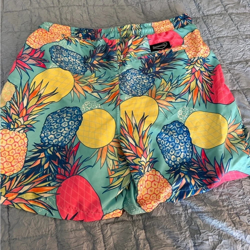 Southern Lure Pineapple Print Swim Trunks Boys Youth XL